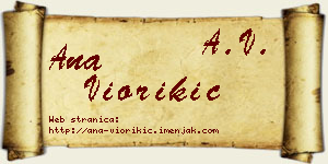 Ana Viorikić vizit kartica